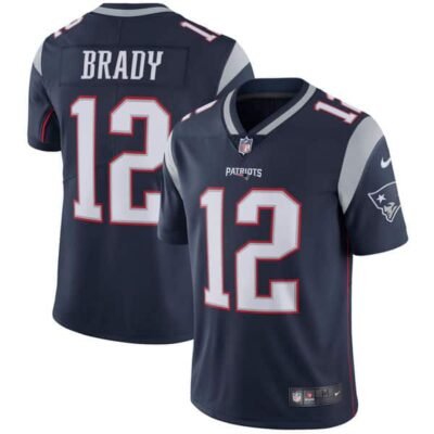 Camiseta New England Patriots Navy Blue #Brady #12