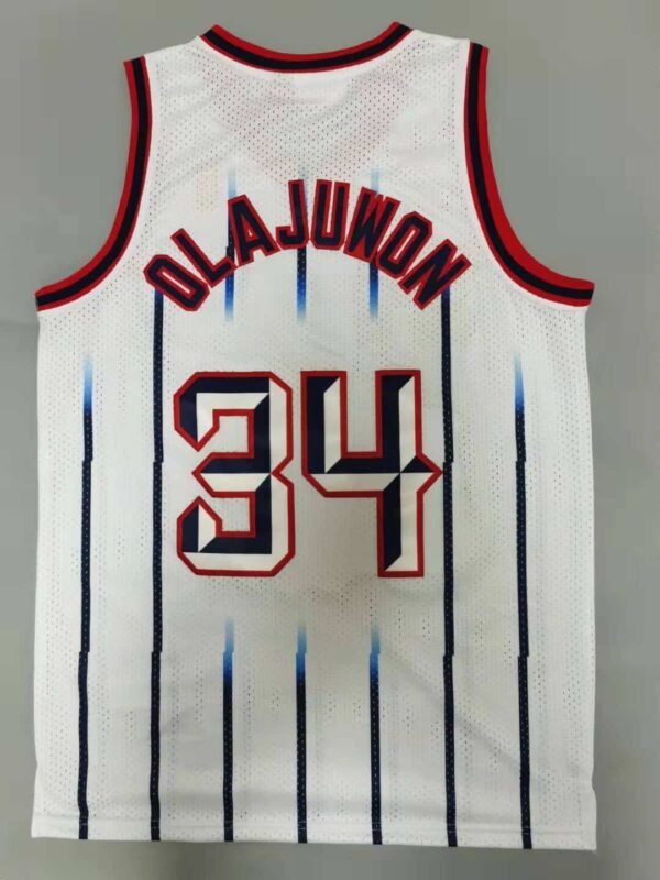 Camiseta Houston Rockets Retro 96-97 Home Blanco #Olajuwon #34 - Imagen 2