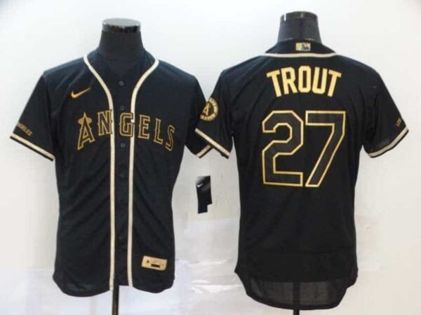 CAMISETA LOS ANGELES ANGELS 19-20 OTHER BLACK #TROUT #27