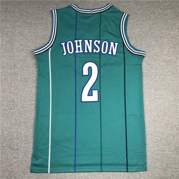 Camiseta Charlotte Bobcats Retro 92-93 Away Turquesa #Johnson #2 - Imagen 2