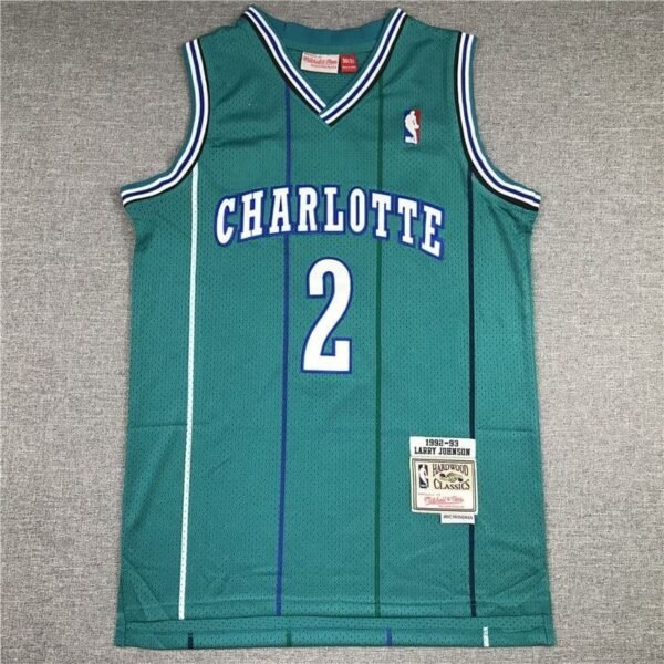 Camiseta Charlotte Bobcats Retro 92-93 Away Turquesa #Johnson #2