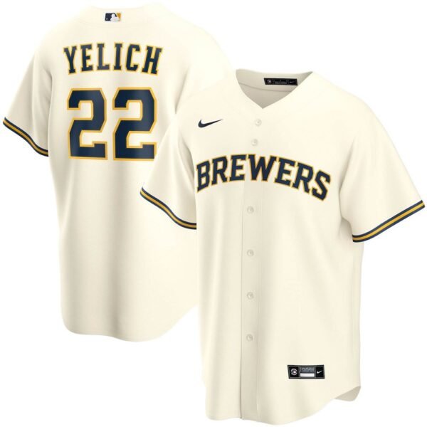 Camiseta Milwaukee Brewers 19-20 Home #YELICH #22