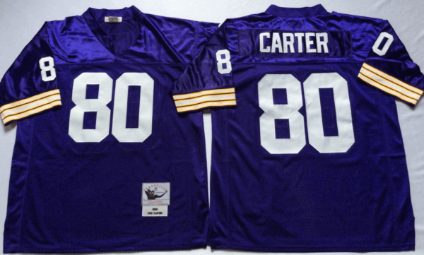 Camiseta Minnesota Vikings Away Morado #Carter #80