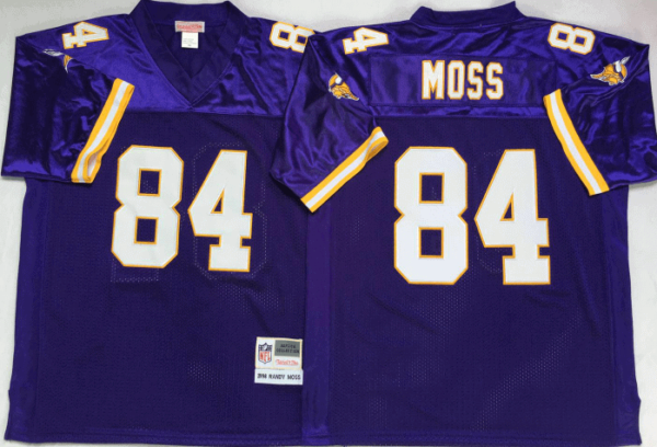 Camiseta Minnesota Vikings Away Morado #Moss #84