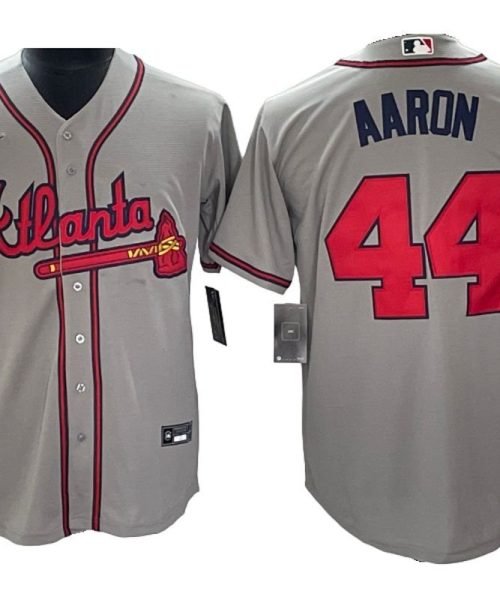 Camiseta Atlanta Braves 54-74 Retro Away #AARON #44